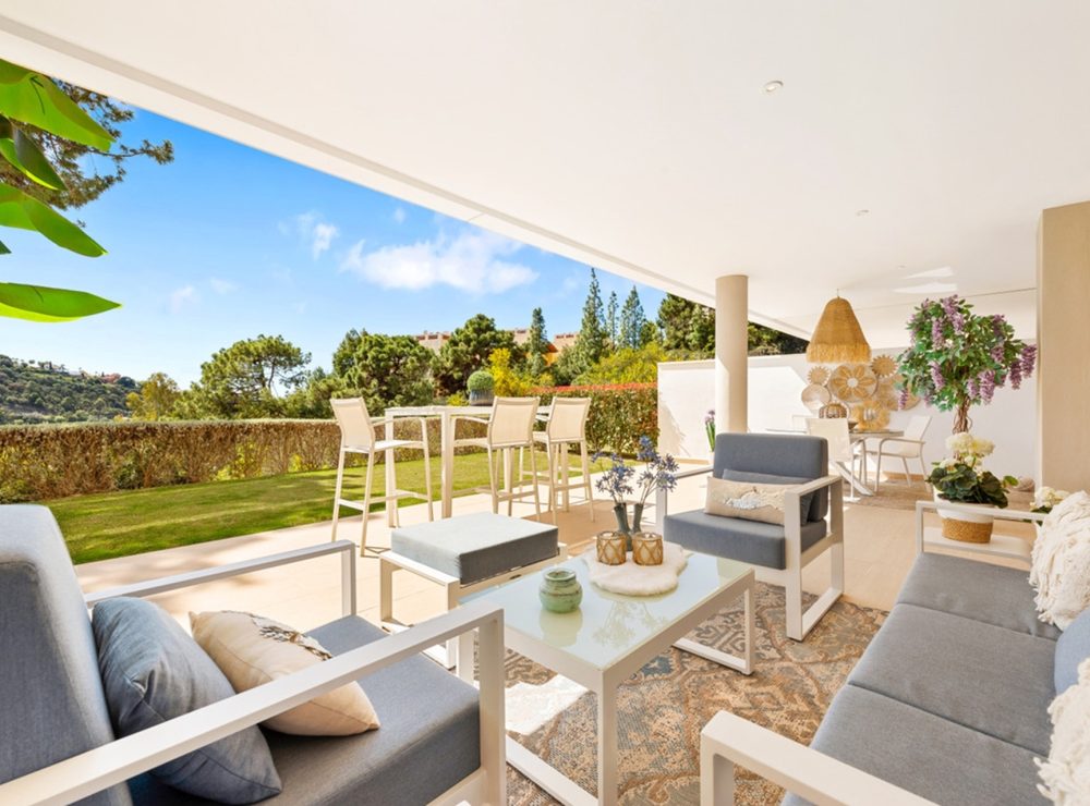 Apartment garden panoramic views Botanic Benahavis Marbella